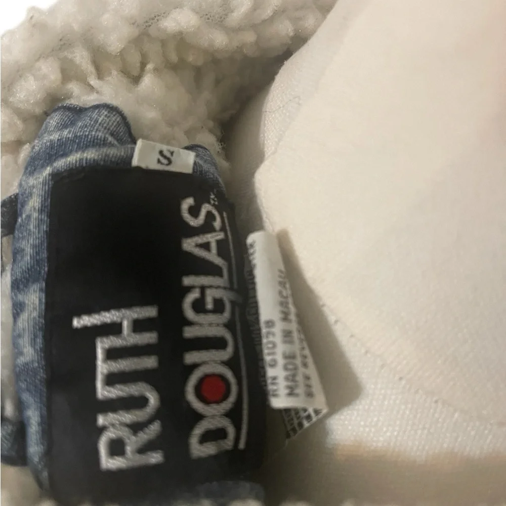 Vintage Ruth Douglas Sherpa Lined Denim Jacket Women Size Small Light Wash